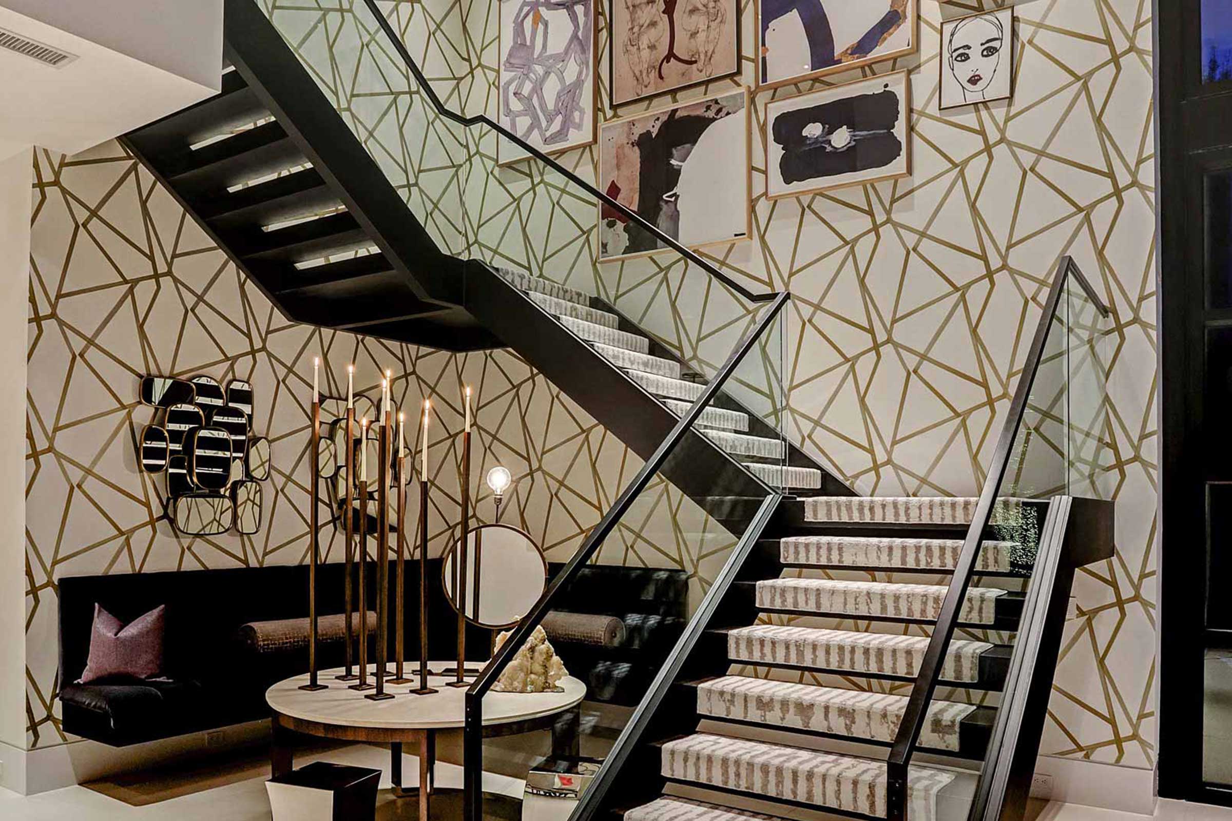 Elegant stairwell interior design in Houston