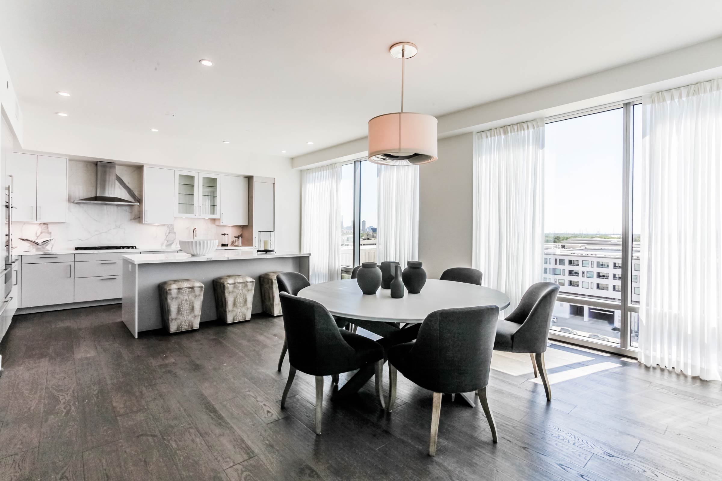 Staged kitchen and breakfast room in Houston